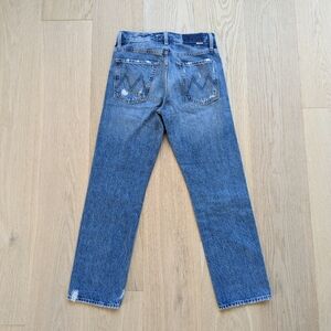 MOTHER Straight Leg Jeans in Medium Blue Wash